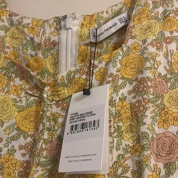 Faithfull the Brand Agathe Mini Dress in Grey Garden - Picture 6 of 7